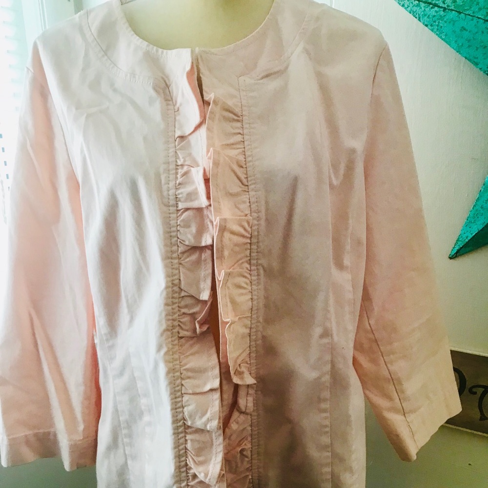 Chico’s Women’s Pink Ruffle Jacket 3X